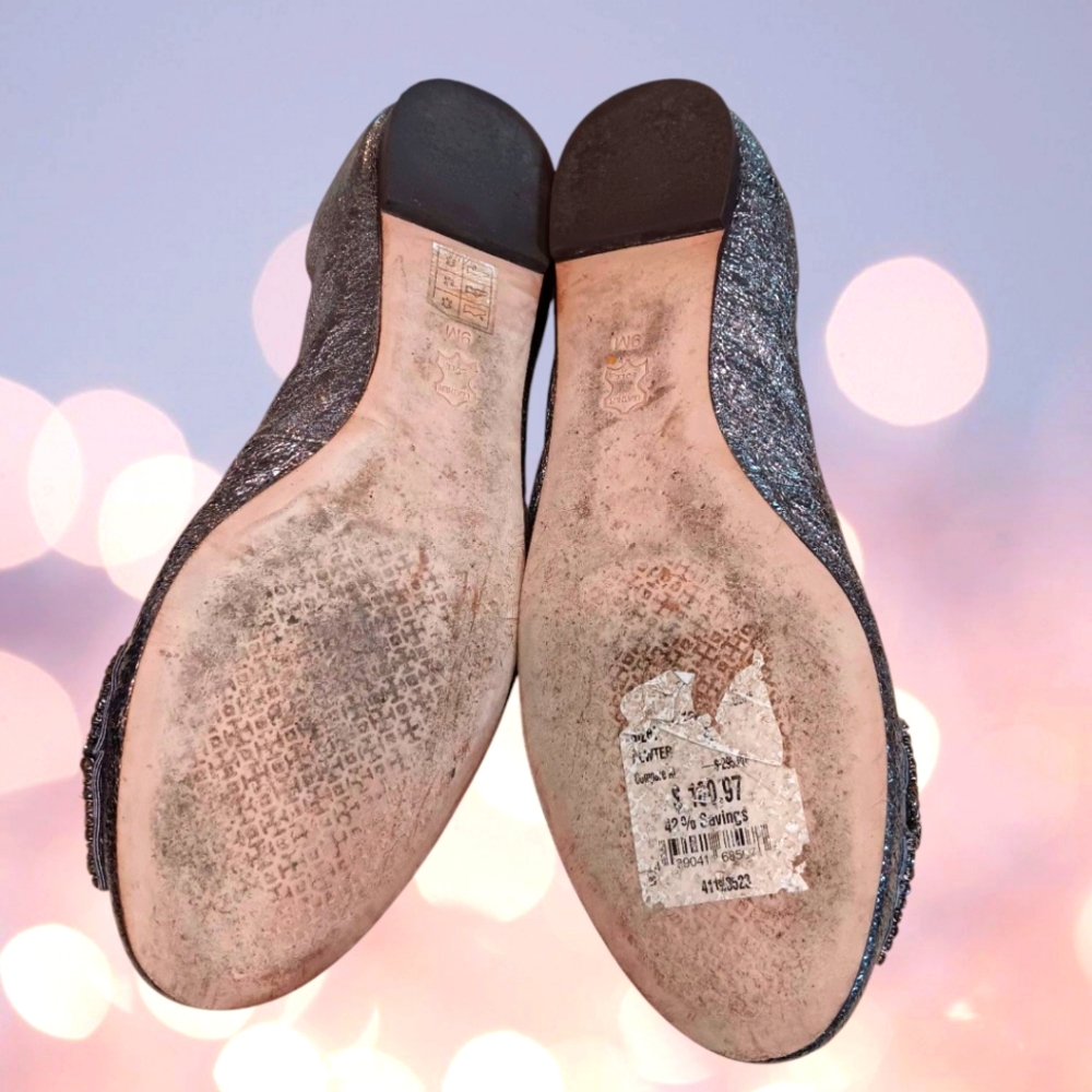 Tory Burch Ballerina Style Flats With Embellished Bow - Picture 3 of 4